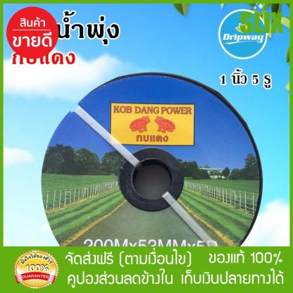 เทปน้ำพุ่ง สายน้ำพุ่ง ขนาด 1 นิ้ว X 5 รู ยาว 200 เมตร ตรากบแดง เทปน้ำพุ่ง 4 หุน เทปน้ำพุ่ง ส่งด่วน Kerry เก็บเงินปลายทางได้