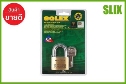 กุญแจลูกปืน SOLEX MACH2 PLUS 45MM POLISHED BRASS SOLEX MACH2PLUS45 กุญแจล็อค กุญแจคล้อง กุญแจคล้องระบบสปริง กุญแจล็อค กุญแจล็อคลูกปืน เก็บเงินปลายทางได้ ส่งด่วน Kerry