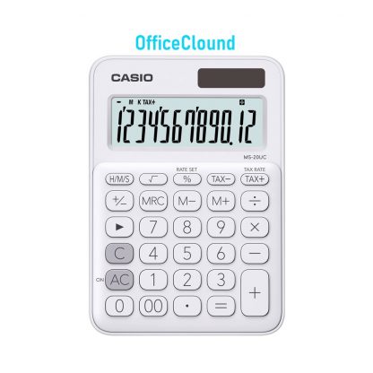 MS-20UC-WE สีขาว เครื่องคิดเลขตั้งโต๊ะ Casio 12 หลัก ของแท้ ของใหม่ ประกันศูนย์