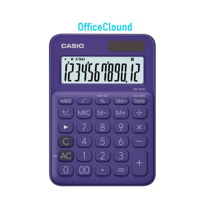 MS-20UC-PL สีม่วง เครื่องคิดเลขตั้งโต๊ะ Casio 12 หลัก ของแท้ ของใหม่ ประกันศูนย์
