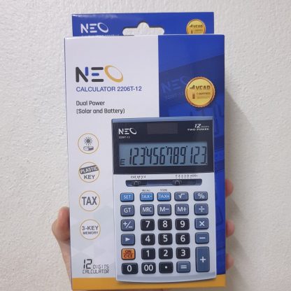 เครื่องคิดเลข 12 หลัก สีเงิน นีโอ 2206T-12 Neo 12-Digit Silver Calculator 2206T-12