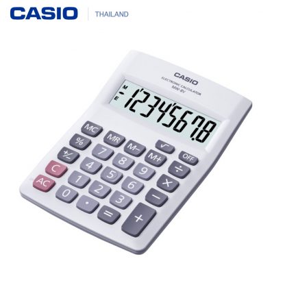 Casio Calculator เครื่องคิดเลข รุ่น MW-8V-WE-W-DH สีขาว