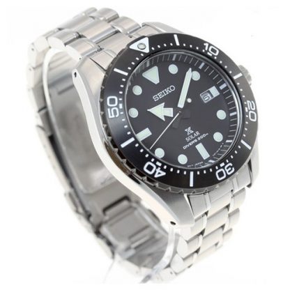 SEIKO Prospex Titanuim Solar Diver's นาฬิกาผู้ชาย สายไทเทเนี่ยม รุ่น SBDJ013J (Black)
