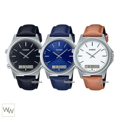 [ใส่โค้ดลดเพิ่ม] ของแท้ นาฬิกาข้อมือ Casio ผู้ชายรุ่น MTP-VC01 สายหนัง พร้อมกล่อง