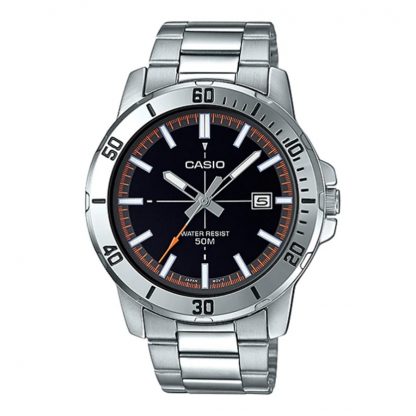 Casio Standard นาฬิกาข้อมือผู้ชาย สายสแตนเลส รุ่น MTP-VD01,MTP-VD01D,MTP-VD01D-1E2,MTP-VD01D-1E2VUDF - สีเงิน