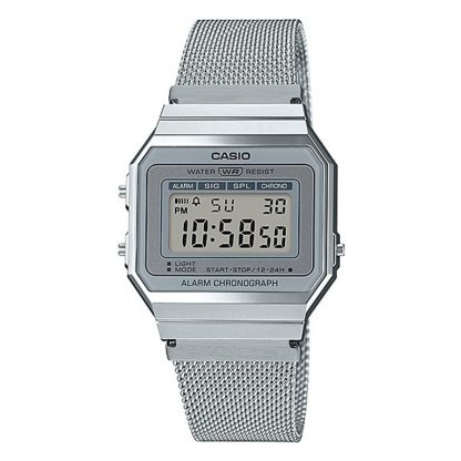 Casio Standard นาฬิกาข้อมือผู้ชาย สายสแตนเลส รุ่น A700,A700WM,A700WM-7A,A700WM-7ADF - สีเงิน