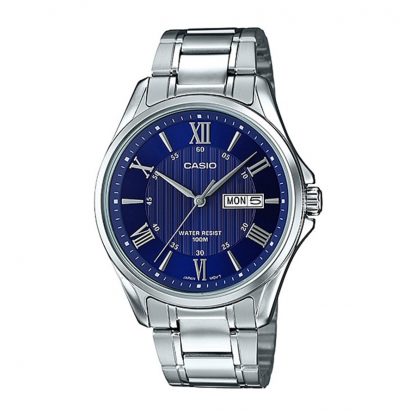 Casio Standard นาฬิกาข้อมือผู้ชาย สายสแตนเลส รุ่น  MTP-1384D,MTP-1384D-2A - สีเงิน
