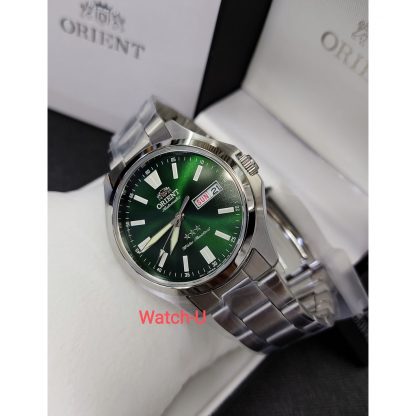 นาฬิกา ORIENT AUTOMATIC THREE STAR พรายน้ำชัดเจนมาก รุ่น RA-AB0F08E สีเขียว