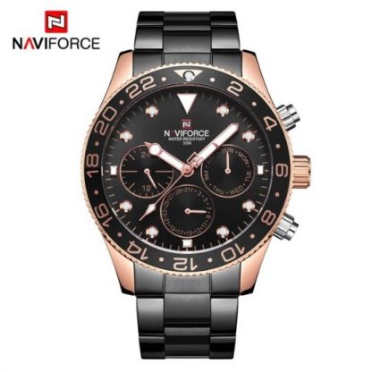 นาฬิกา นาฬิกา naviforce แท้ รุ่น NF9147 RG/B สีโรสโกลด์ดำ สายแสตนเลส รับประกัน 1ปี ของแท้ 100%