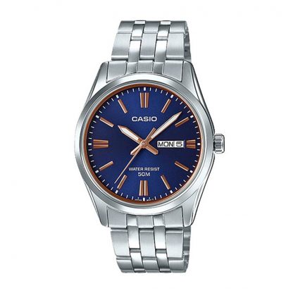 Casio Standard นาฬิกาข้อมือผู้ชาย สายสแตนเลส รุ่น MTP-1335D,MTP-1335D-2A2 - สีน้ำเงิน