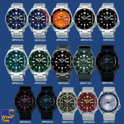 นาฬิกาSEIKO 5 SPORTS SRPD63K1 SRPD53K1 SRPD57K1 SRPD79K1 SRPD51K1 SRPD55K1 SRPD59K1 SRPD61K1 SRPD65K1 SRPD83K1 SRPD81K1