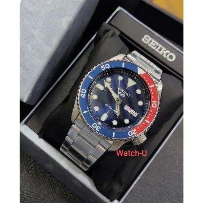 ช้อปดีมีคืน นาฬิกาผู้ชาย SEIKO Automatic new logo รุ่น SRPD53K1 SRPD53K SRPD53 หน้าปัดสีน้ำเงิน ขอบเป๊ปซี่