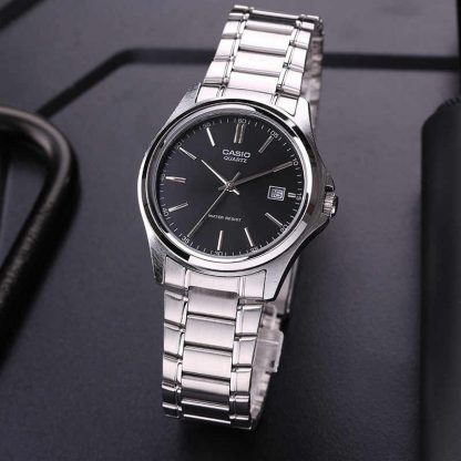 นาฬิกาข้อมือ Casio Standard รุ่น MTP-1183A-1A นาฬิกาผู้ชายสายแสตนเลส หน้าปัดดำ ของแท้100% รับประกันสินค้า1ปีเต็ม