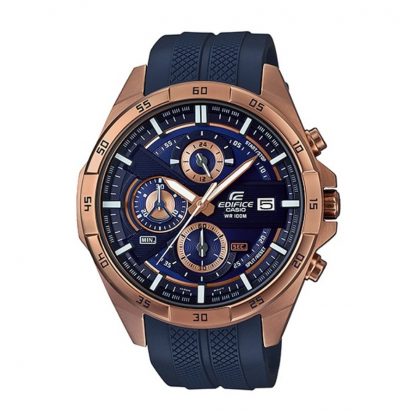 Casio Edifice นาฬิกาข้อมือผู้ชาย สายยางเรซิ่น  รุ่น EFR-556PC,EFR-556PC-2A,EFR-556PC-2AV - สีโรวโกลด์