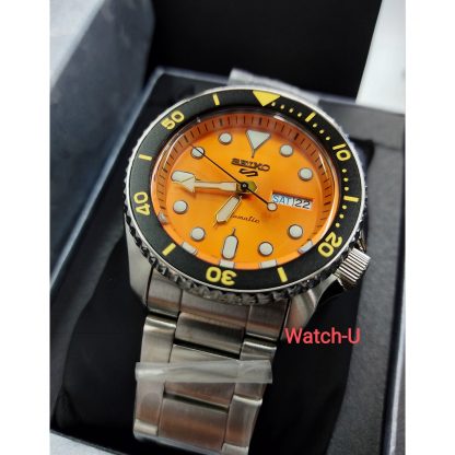 ช้อปดีมีคืนทั้งร้าน นาฬิกาผู้ชาย SEIKO Automatic new logo รุ่น SRPD59K1 SRPD59K SRPD59 หน้าปัดสีส้ม
