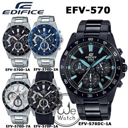 Casio Edifice รุ่น EFV-570 ของแท้ 100% Chronograph นาฬิกาผู้ชาย ประกัน 1 ปี EFV570 EFV-570D