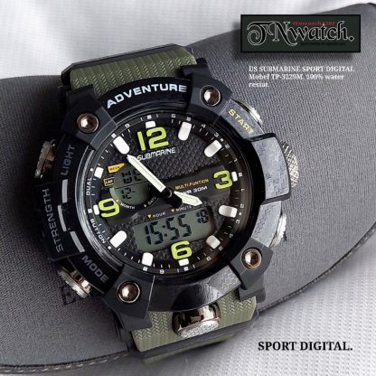 us submarine รุ่น TP-3229M นาฬิกาข้อมือผู้ชายSPORT DIGITAL 2ระบบตั้งปลุก/จับเวลาได้กันน้ำพร้อมกล่อง