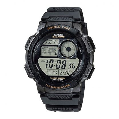 Casio Standard นาฬิกาข้อมือผู้ชาย สายเรซิน รุ่น AE-1000,AE-1000W-1A,AE-1000W-1AV  - สีดำ