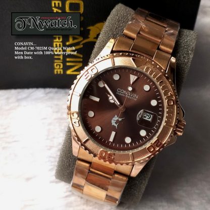 CONAVIN รุ่น CM-7025M นาฬิกาผู้ชายระบบควอทซ์บอกวันที่ พร้อมกล่อง