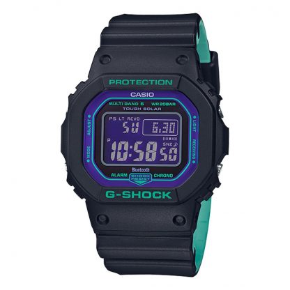 Casio G-Shock นาฬิกาข้อมือผู้ชาย สายเรซิ่น รุ่น GW-B5600BL,GW-B5600BL-1 - สีดำ-ม่วง