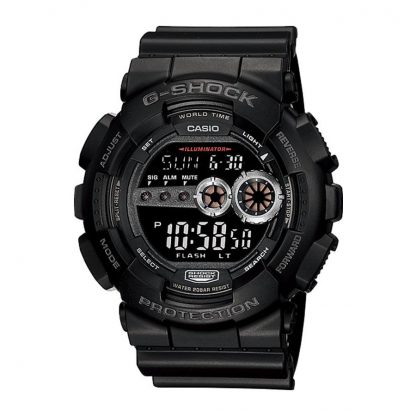 Casio G-Shock นาฬิกาข้อมือผู้ชาย สายเรซิ่น รุ่น GD-100,GD-100-1B - สีดำ
